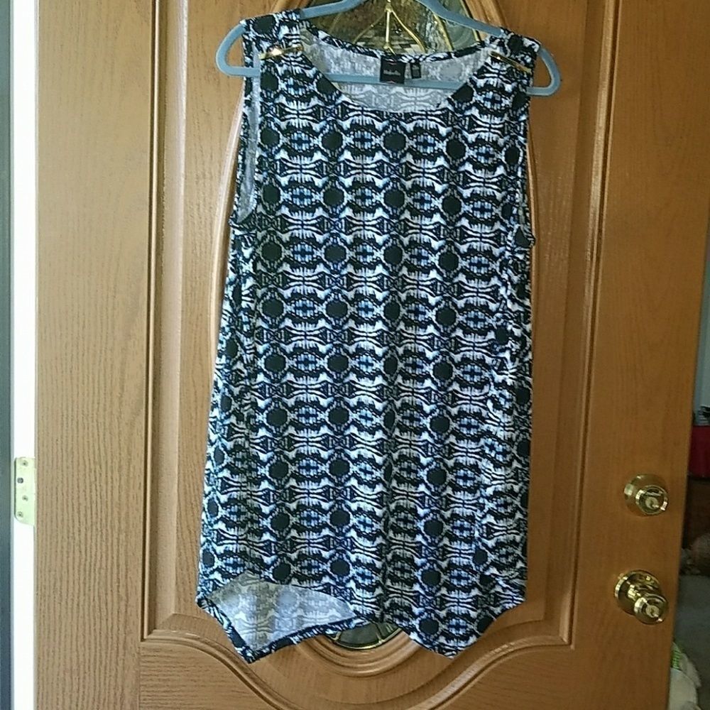 Rafaella blue white top Sz. Xl